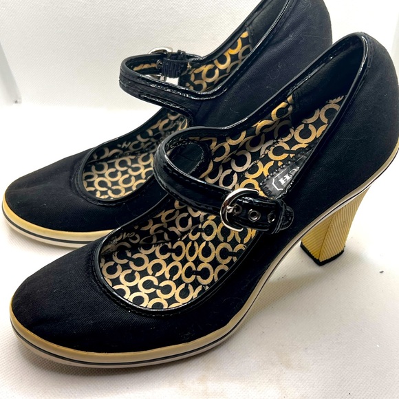 Coach Canvas Maryjane Heels - Picture 1 of 4